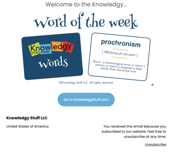 Knowledgy Word of the Week Email Template
